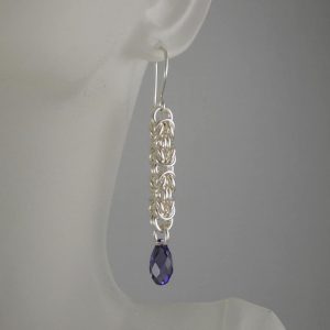 Byzantine Earring with Crystal Drop